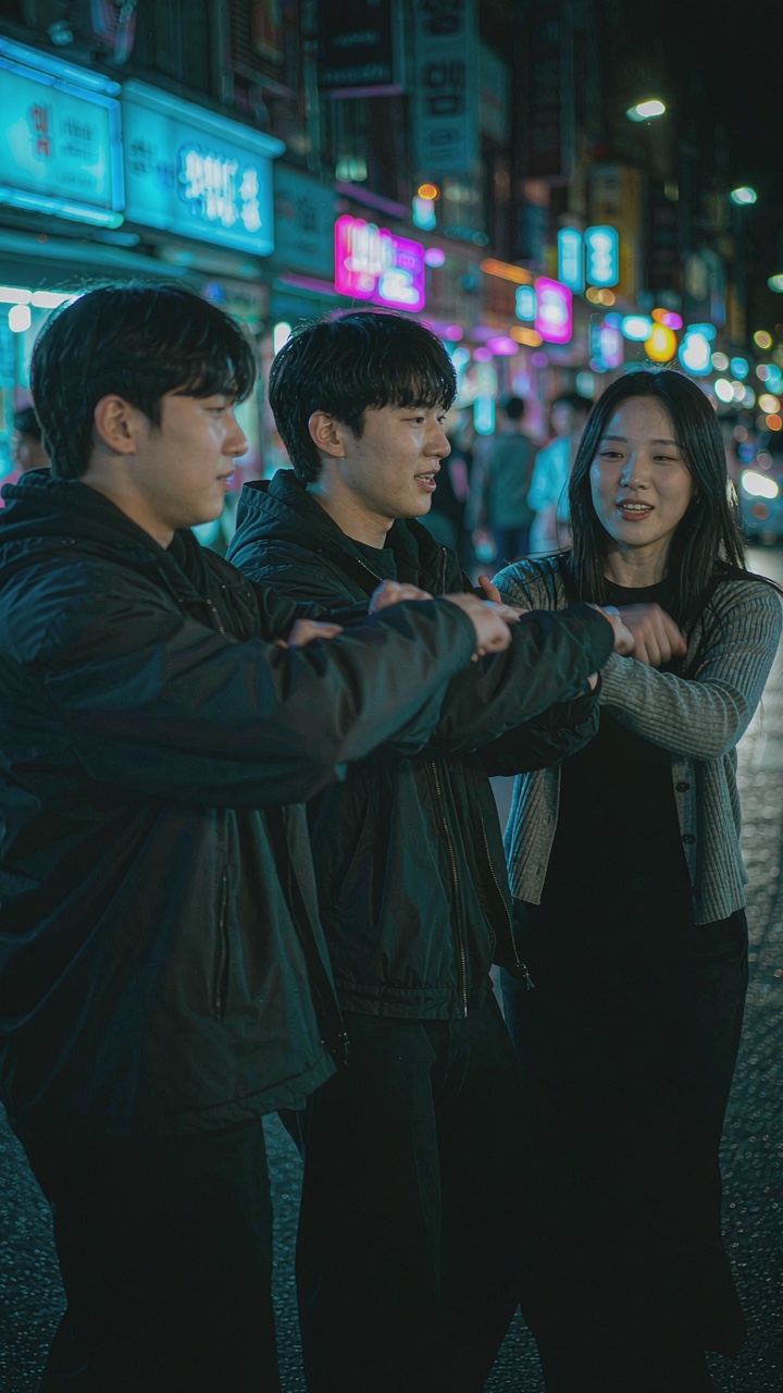 Neon street AI night dance scene